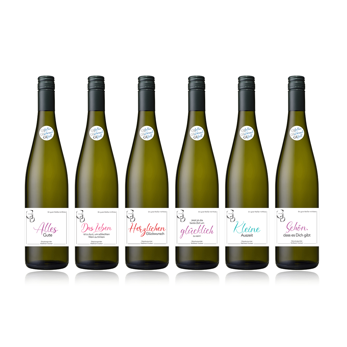 Weinpaket “Grauburgunder“ mit Glückwunsch-Etiketten
